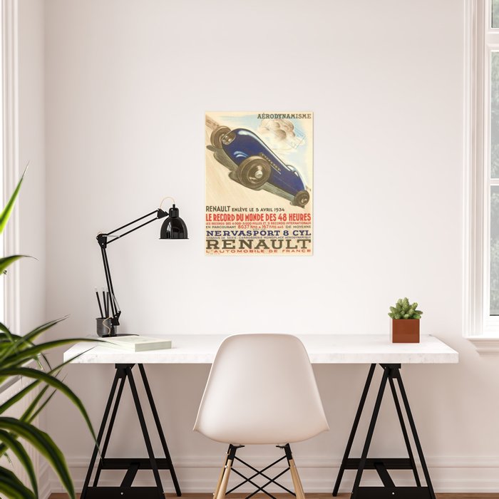 Society6 Poster French Ferro Vintage Jeanpaul by Racing Le 1930 | Auto Mans Motor Poster