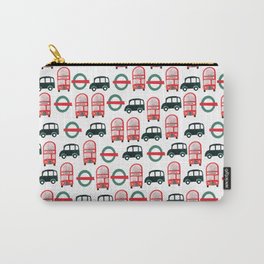 London Transport, underground trains, bus and black taxi cab Carry-All Pouch