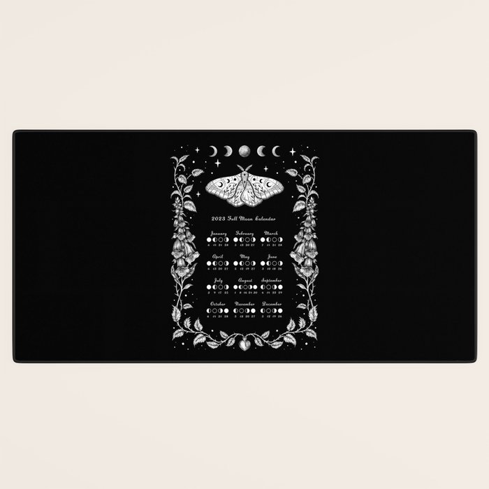 2023 Full Moon Calendar - Witchy Garden Desk Mat by episodic drawing |  Society6