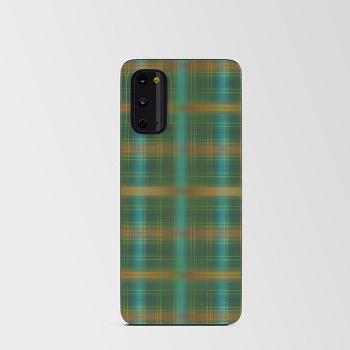 Small Green Glow Plaid Android Card Case