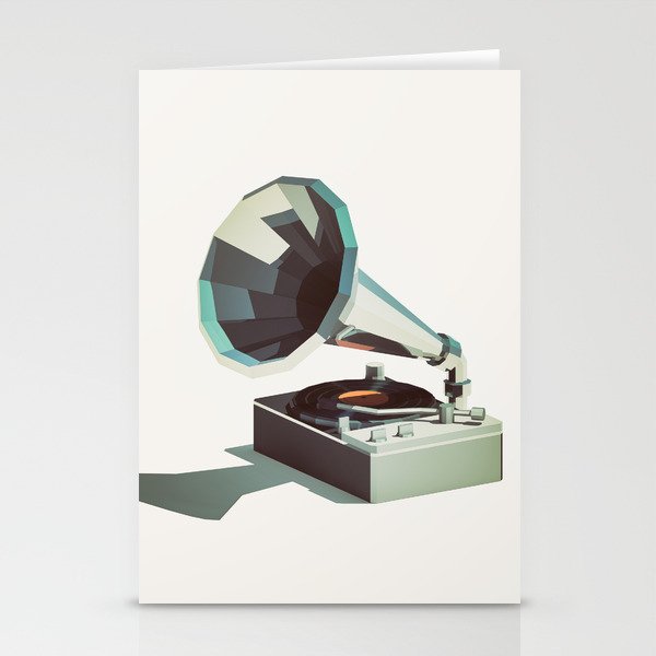 Lo-Fi goes 3D - Vinyl Record Player Stationery Cards