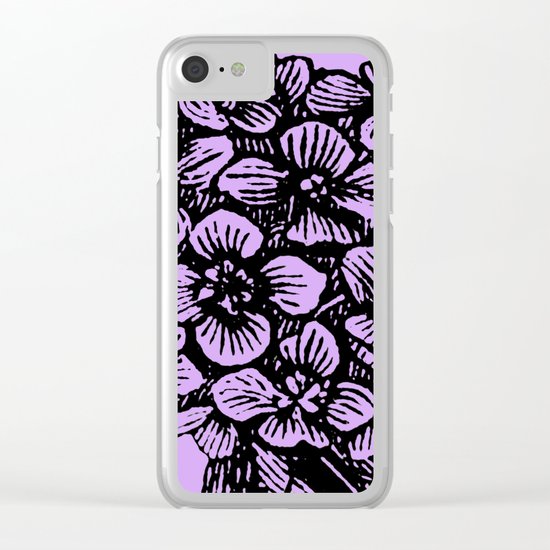 Lavender Hydrangea Clear iPhone Case