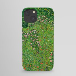 Gustav Klimt "Orchard With Roses" iPhone Case