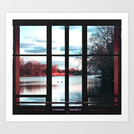 Window to the River | Nature Photography and Collage Art Print