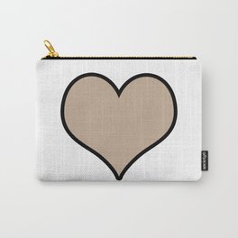 Pantone Hazelnut Heart Shape with Black Border Digital Illustration, Minimal Art Carry-All Pouch | Concept, Bigheart, Minimal, Simple, Hazelnut, Lover, Heart, Heartshape, Pop Art, Heartshapes 
