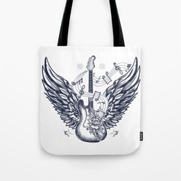 Guitar and wings Tote Bag