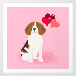 Beagle dog lover valentines day heart balloons must have gifts for beagles Art Print