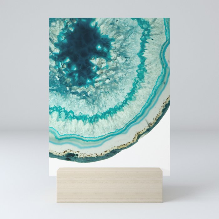 On the edge of an icy agate abyss Mini Art Print