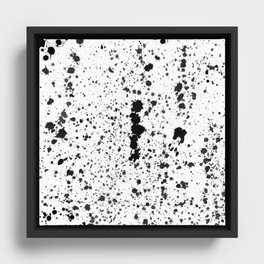 Black And White Paint  Pattern Framed Canvas