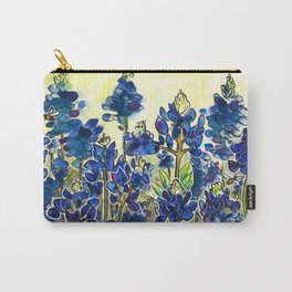 Texas Bluebonnets Watercolor Carry-All Pouch