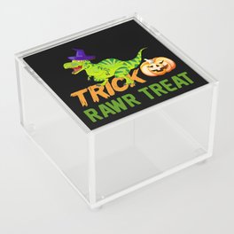 Trick Rawr Treat Halloween T-Rex Funny Dinosaur Acrylic Box