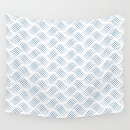 Blue and White Wavy Tessellation Line Pattern Pairs Dulux 2022 Popular Colour Sky View Wall Tapestry