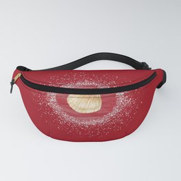 Watercolor Seashell and Sand on Red Fanny Pack