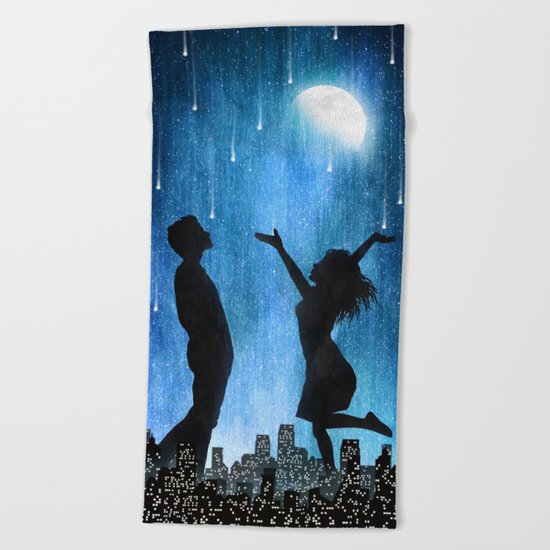 The night is ours Beach Towel