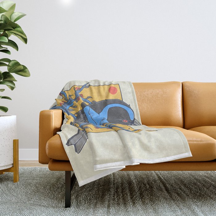 Lovely Fairy Bluebird Throw Blanket