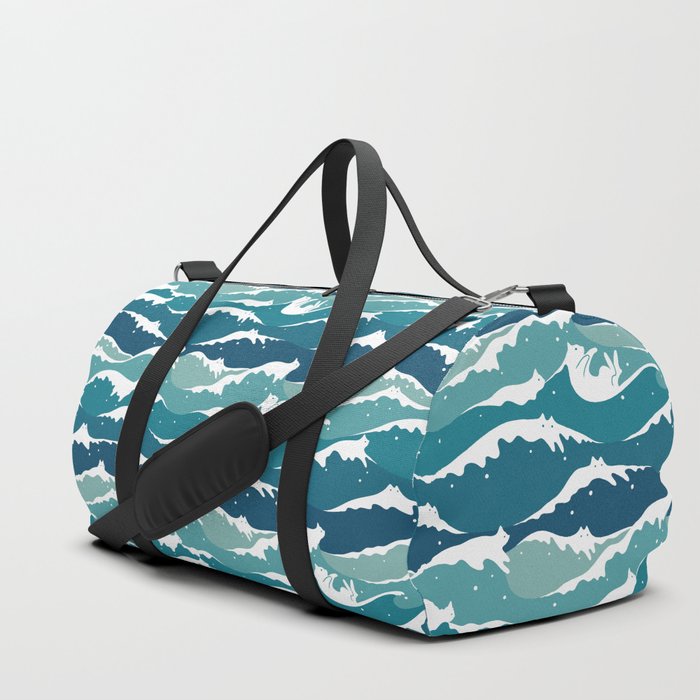 Cat waves pattern Duffle Bag