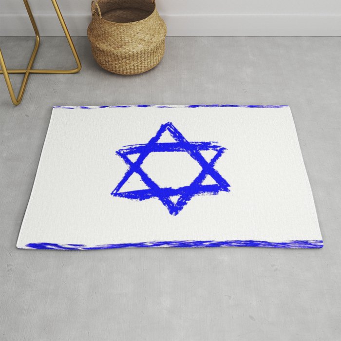 flag of israel 9- יִשְׂרָאֵל ,israeli,Herzl,Jerusalem,Hebrew,Judaism,jew,David,Salomon. Rug