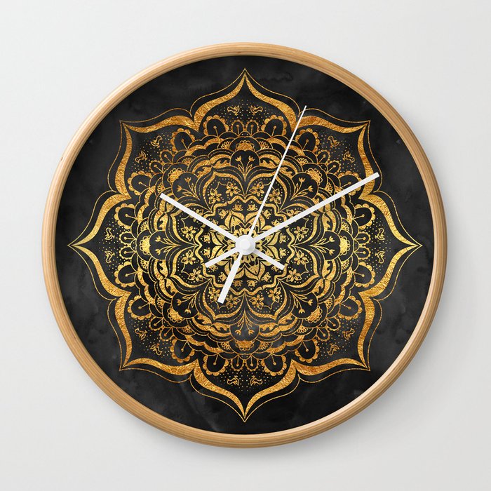 Gold Mandala Wall Clock