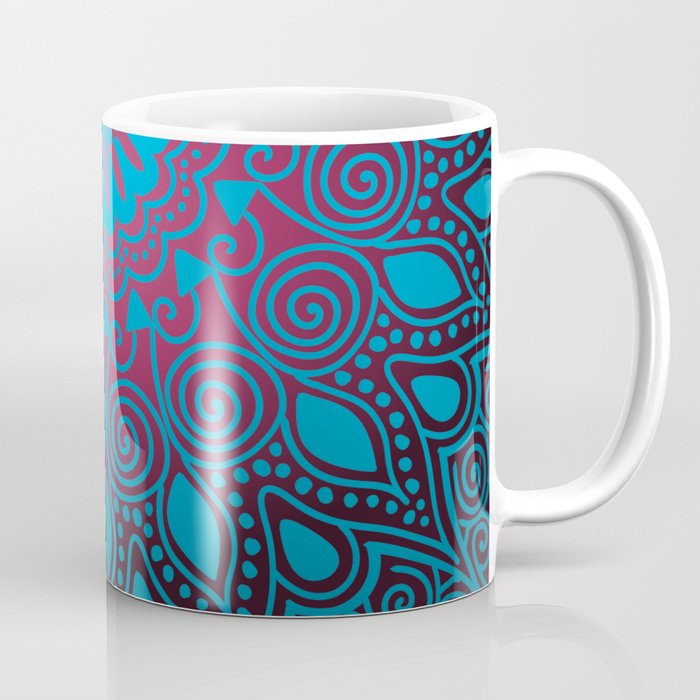 Midnight Blue and Red Mandala Coffee Mug