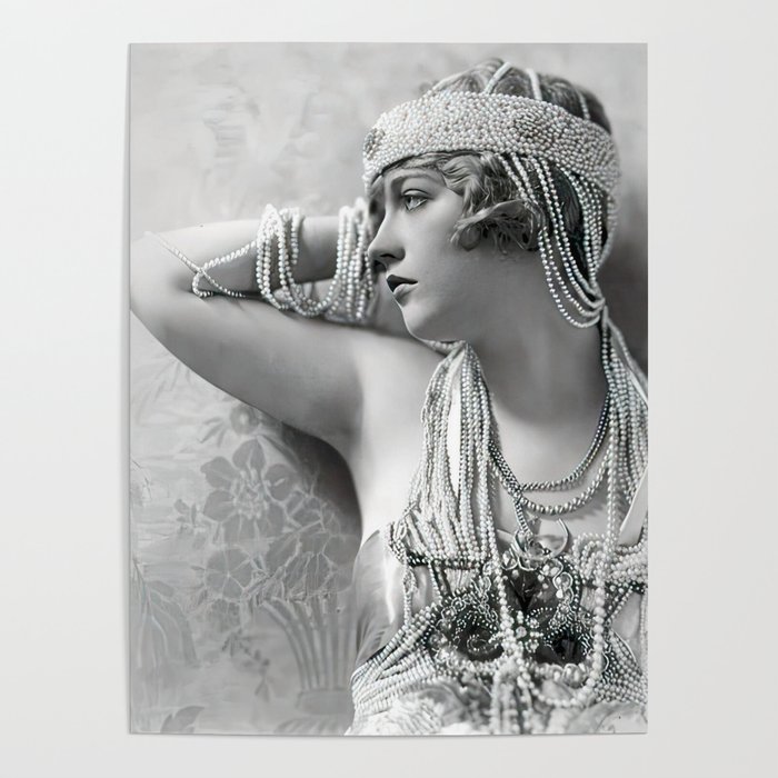 1920's Jazz Age Marion Davis Hollywood flapper dance female portrait black and white photograph - photography - photographs Poster