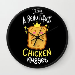 Funny Chicken Nugget Nug Life Fast-Food Junk Gift Wall Clock | Macaroni, Foodie, Sauce, Fillet, Cheese, Crispy, Tender, Ketchup, Salad, Bbq 