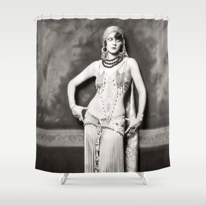 Ziegfeld Follies Glamourous Showgirl Marion Benda black and white photography - photographs Shower Curtain