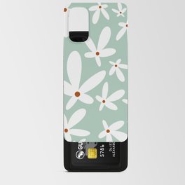 Quirky Floral Pattern, Mint, Terracotta and White Android Card Case