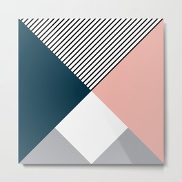 Rhombus, triangles and stripes Metal Print | Nordicstyle, Minimal, Modernart, Angle, Pattern, Stripes, Geometrical, Triangles, Geometric, Simple 