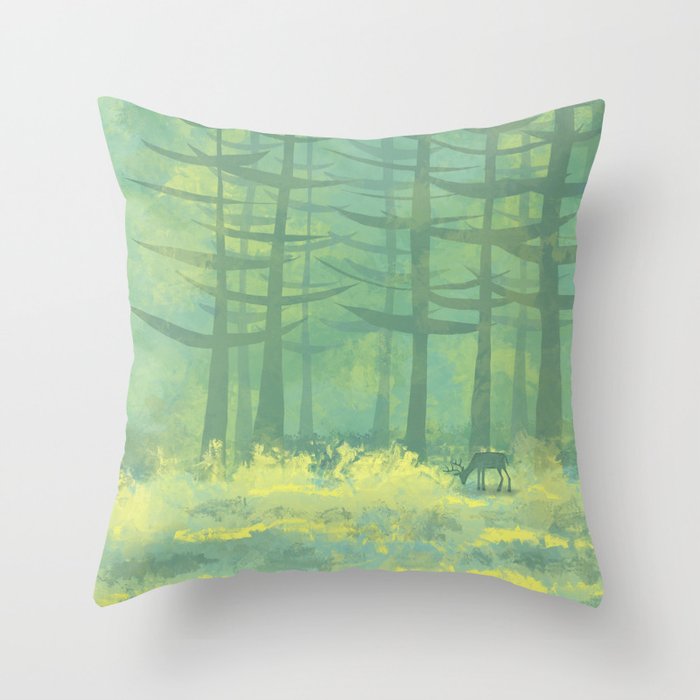The Clearing in the Forest Throw Pillow