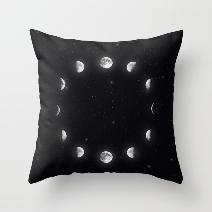 Moon Phases Throw Pillow