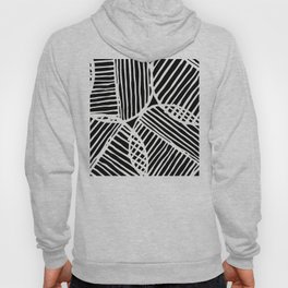 Fifties-Inspired Black And White Abstract Circles Pattern Hoody