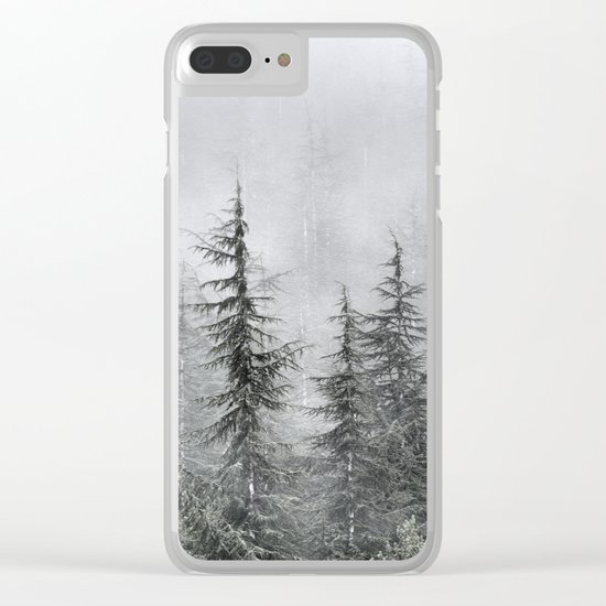 "Into The Foggy Woods" Wander. Yesterday at the mountains Clear iPhone Case