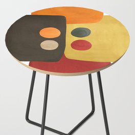 African Abstract - Minimalist Midcentury shapes pattern  Side Table