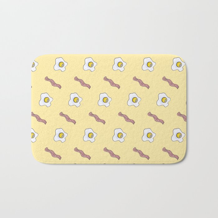 Eggs and Bacon Breakfast Foodie Funny Pattern Bath Mat