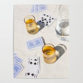 Playing a Game of Cards | Summer Sunshine Outside Games Photography Art Print Poster | Curated, Lifestylephoto, Fineartphotography, Yellow, Glass, Fineartphoto, Yellowglass, Summervibes, Gameofcards, Summerfeeling 