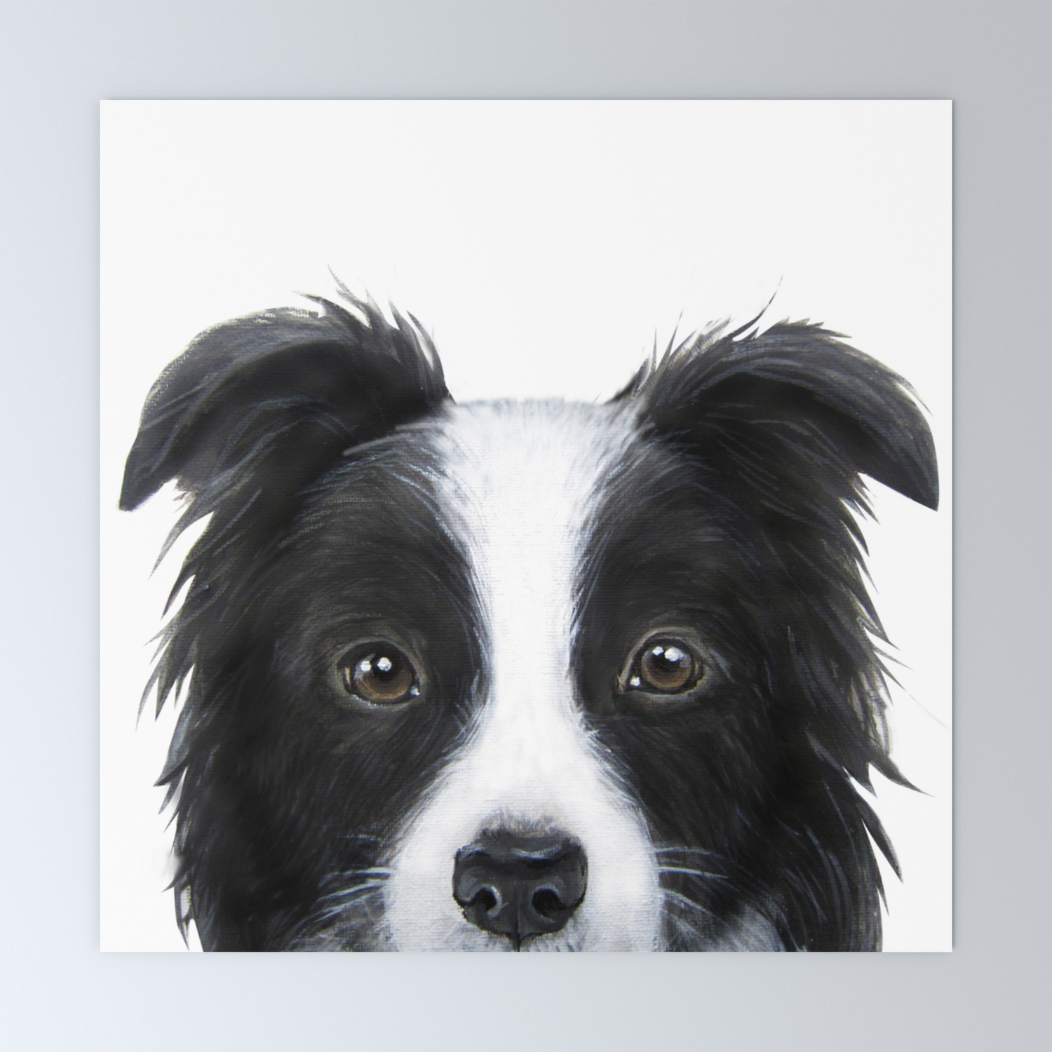 Border Collie Original Painting Print By Miart Mini Art Print By