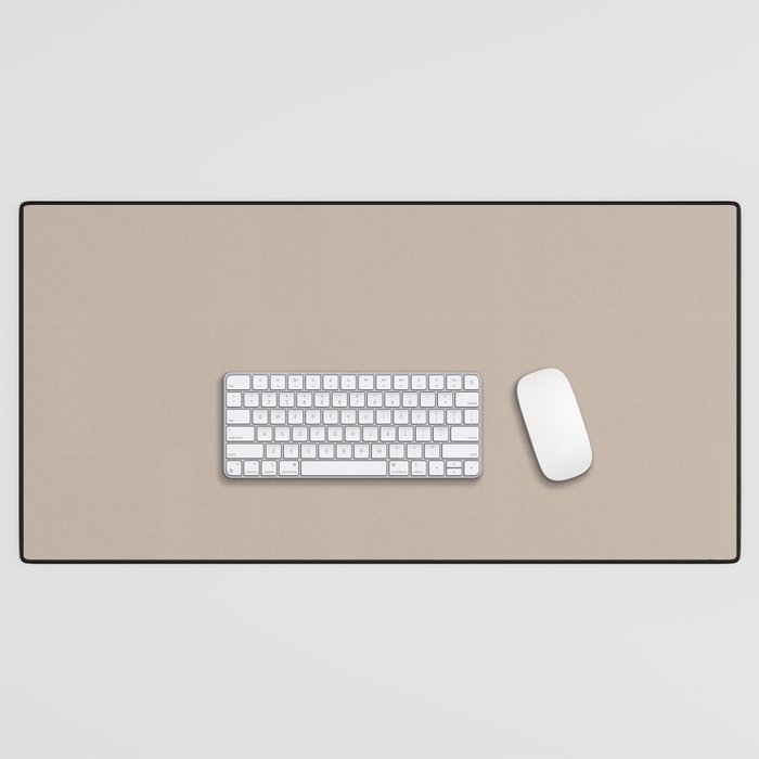 Cool Beige light neutral solid color modern abstract pattern Desk Mat by NOW COLOR