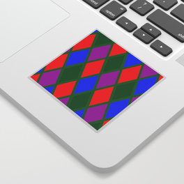 Red Green Blue and Purple Diamond Argyle Pattern  Sticker