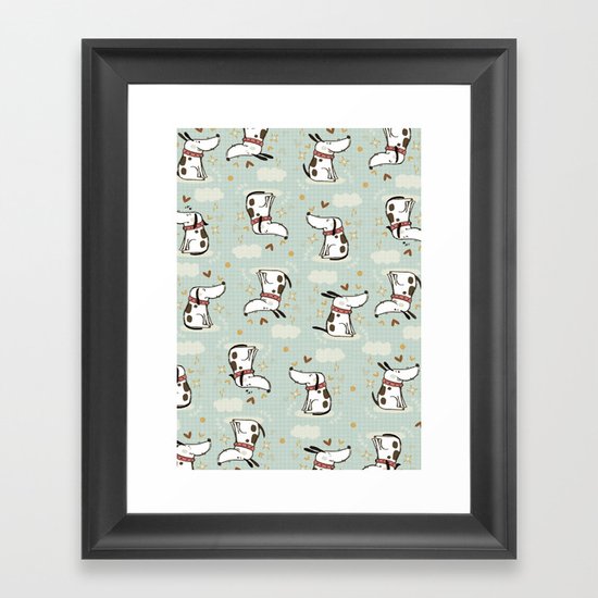 DOGGY IN THE SKY Framed Art Print