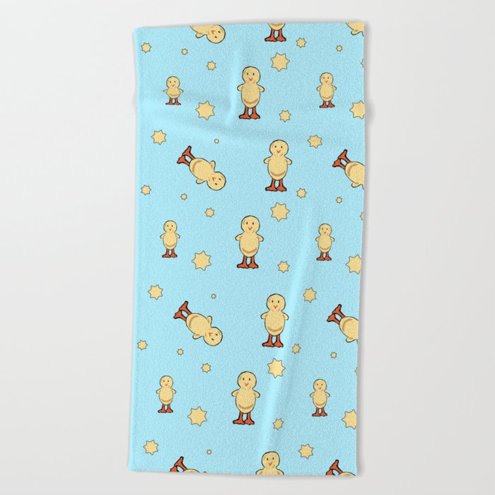 Ducks and Stars Pattern Beach Towel