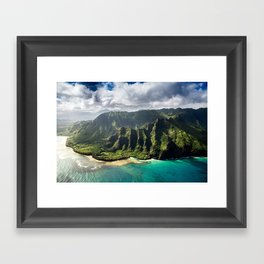 Na Pali Coast Aerial of Kauai Hawaii Framed Art Print