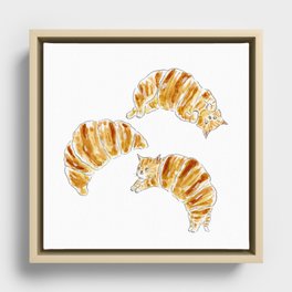 Croissant Cats Framed Canvas