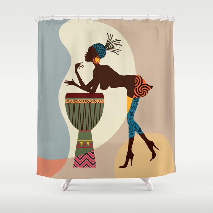 Afrocentric Chic Ii Shower Curtain By Lanrepea Society6 Afrocentric Chic Ii Shower Curtain