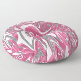 Hot Pink And Grey Liquid Marble Abstract Floor Pillow