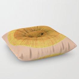 Sun Drawing Gold and Pink Floor Pillow