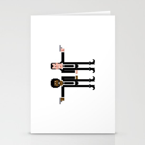 Pixel Pulp Fiction Characters Stationery Cards