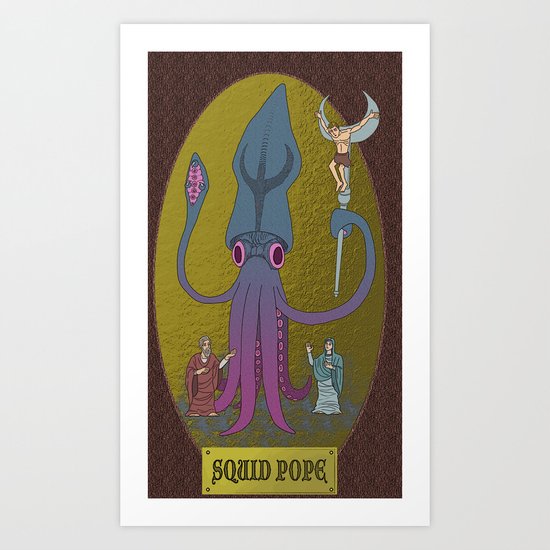 squid-pope Art Print
