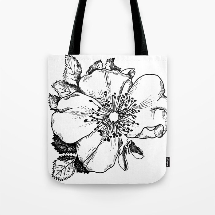 Floral Line Drawing (1) - Home Decor Tote Bag