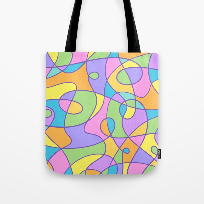 Colorful Abstract Doodly Design Tote Bag