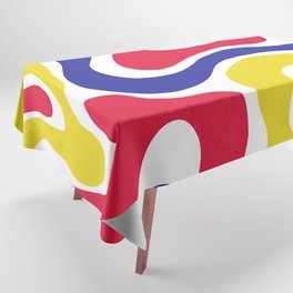 Warped Swirl Marble Pattern (red/blue/yellow) Tablecloth